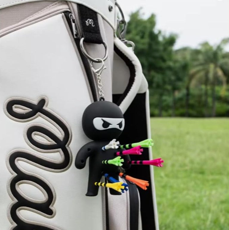 Ninja Golf Tee Holder | Holds 13 Tees | Built to Last | Golf Accessory | Golf Gift for Him or Her | Includes Gift Box (Black)
