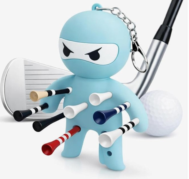 Ninja Golf Tee Holder (Blue)| Holds 13 Tees | Built to Last | Golf Accessory | Golf Gift for Him or Her | Includes Gift Box (Blue)
