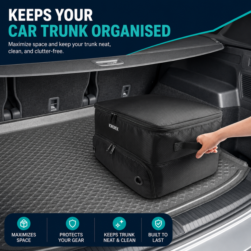 Golf Trunk Organiser, 2 Layers - Black
