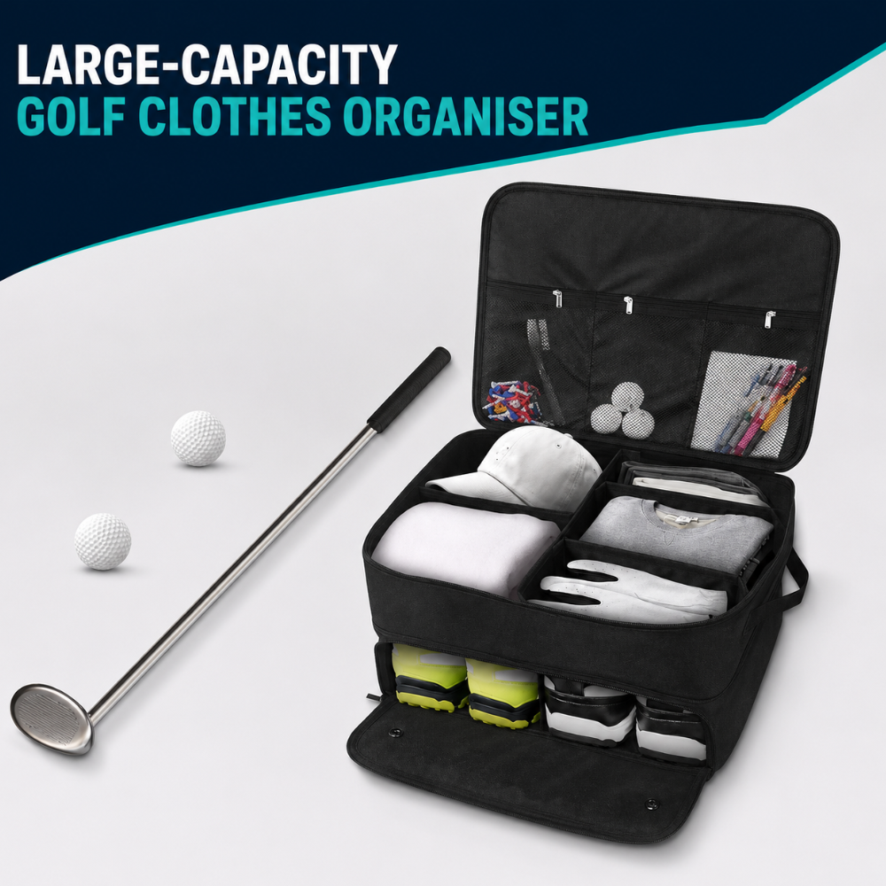 Golf Trunk Organiser, 2 Layers - Black